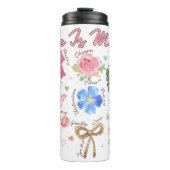 Sie ist Mama Christliches Blumendesign Thermosbecher (Vorderseite)