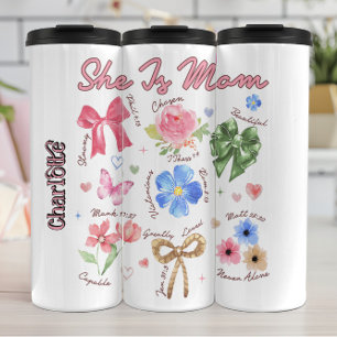 Sie ist Mama Christliches Blumendesign Thermosbecher