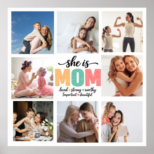 Sie ist Mama Foto-Collage Poster (Vorne)