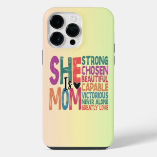 Sie ist Mama gesegnete Mama Retro Zitat Muttertag iPhone 14 Pro Max Hülle