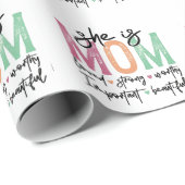 Sie ist Mama: Loved, Strong, Worthy, Importy, Beau Geschenkpapier (Rolleneckpunkt)