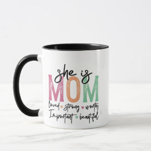 Sie ist Mama: Loved, Strong, Worthy, Importy, Beau Tasse