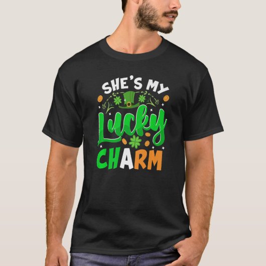 Sie ist mein glücklicher Charm Paare St Patricks D T-Shirt (Vorderseite)