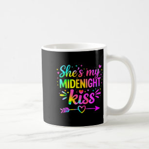 Sie ist mein Mitternachtskuss Frohes Neujahr Paar  Kaffeetasse