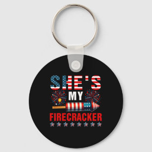 Sie ist mein Sparkler 4. Juli Feuerwerk Lover Cost Schlüsselanhänger