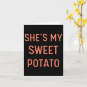 Sie ist mein süßes Potato I Yam Couples Erntedank Karte (Gelbe Blume)
