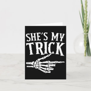 Sie ist mein Trick Halloween Kostüm Matching Coupe Karte