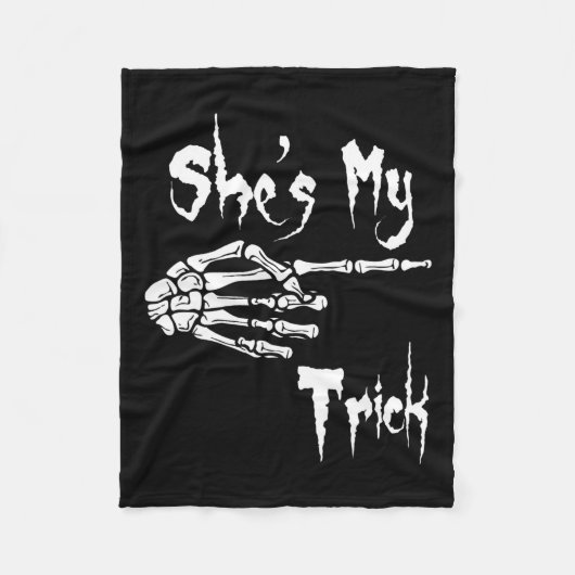 Sie ist mein Trick Skeleton Halloween Easy Couples Fleecedecke (Vorderseite)