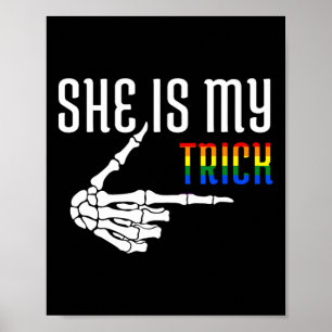 Sie ist mein Trick Skelett Matching Couple Hallowe Poster