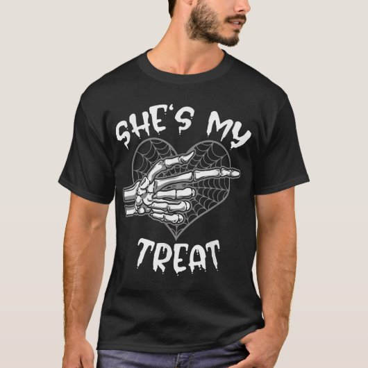Sie ist meine Leckerei Halloween Matching Couple B T-Shirt (Vorderseite)