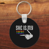 Sie ist meine Leckerei Skelett, die ein paar Hallo Schlüsselanhänger (Vorderseite)