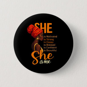 Sie ist meine starke gebildete Frau des Schwarze G Button