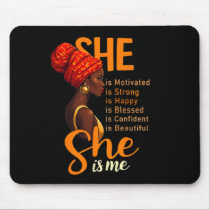 Sie ist meine starke gebildete Frau des schwarzen Mousepad