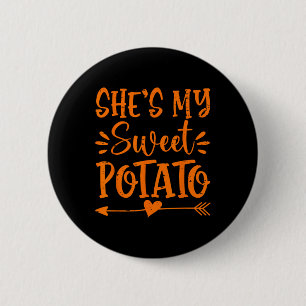 Sie ist meine süße Kartoffel I Yam Herbst Erntedan Button