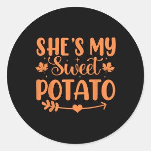 Sie ist meine süße Potato Herbst Erntedank Paare Runder Aufkleber