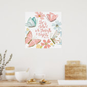 Sie ist mit den Sprichwörtern Stärke und Würde bed Poster (Küche)