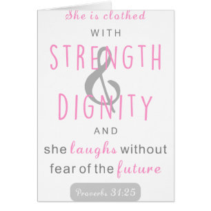 sie ist mit Festigkeit & Würde Sprichwörtern bekle