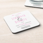 sie ist mit Festigkeit & Würde Sprichwörtern bekle Getränkeuntersetzer (Linke Seite)