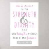 sie ist mit Festigkeit & Würde Sprichwörtern bekle Poster (Vorne)