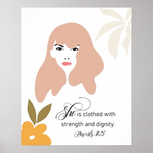 Sie ist mit Kraft und Würde bekleidet, Bibel Poster (Vorne)