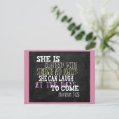 Sie ist mit Kraft und Würde bekleidet Postkarte (Stehend Vorderseite)