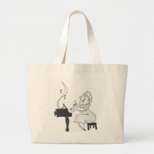 Sie ist Musik zu meiner Ohr-Tasche Jumbo Stoffbeutel