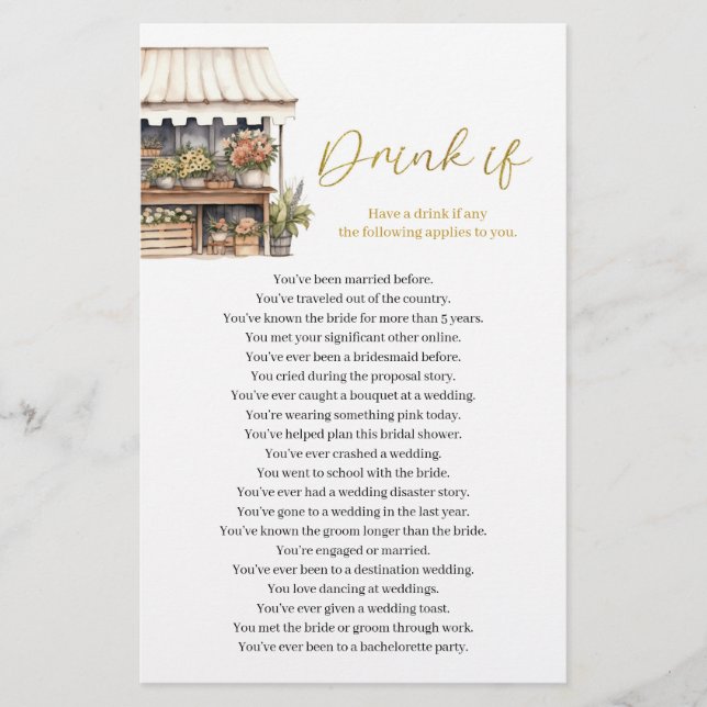 Sie ist nicht am Markt, wenn Brautparty-Spiel (Vorderseite)