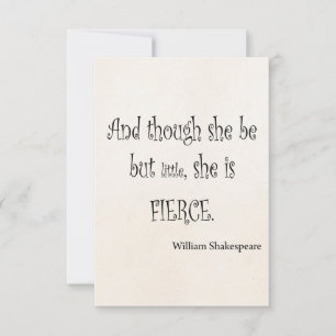 Sie ist nur wenig sie ist Fierce Shakespeare Zitat