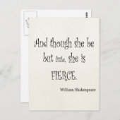 Sie ist nur wenig sie ist Fierce Shakespeare Zitat Postkarte (Vorne/Hinten)
