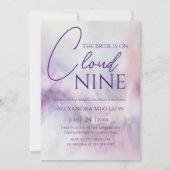 Sie ist On Cloud 9 Brautparty Dreamy Pastel Sky Einladung (Vorderseite)