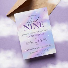Sie ist On Cloud 9 Brautparty Dreamy Pastel Sky Einladung