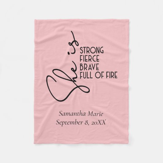 Sie ist Personalisiert stark, tapfer und brillant. Fleecedecke (Vorderseite)