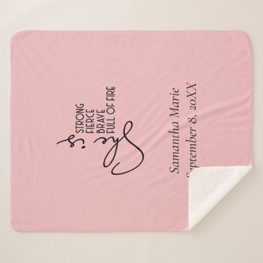 Sie ist Personalisiert stark, tapfer und brillant. Sherpadecke (Vorderseite (Horizontal))