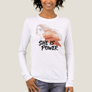 Sie ist Power - Wüstenfarben Feminine Line Art Tri-Blend Shirt