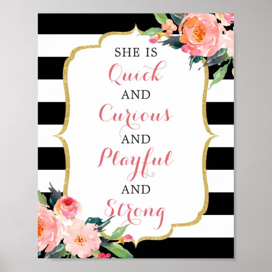 Sie ist schnell und neugierig und spielt und stark poster (Vorne)