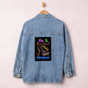 Sie ist schön stark unaufhaltsam jeansjacke