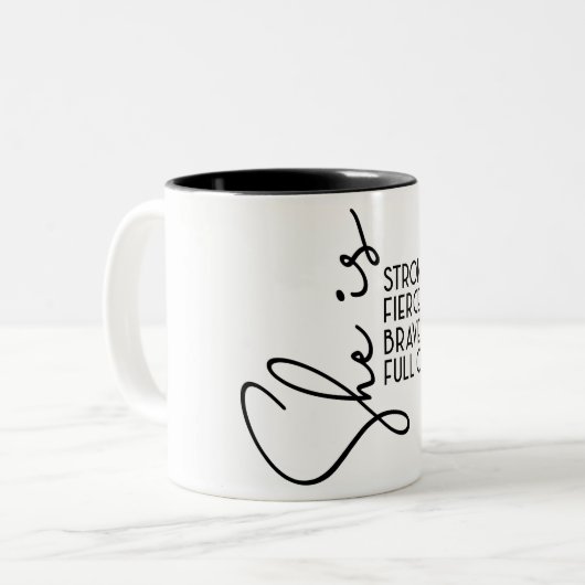 Sie ist schwach tapfer zweifarbige tasse (Vorderseite Links)