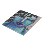 Sie ist so kaltes Abstraktes Acrylportrait auf OSB Fliese (Seite)