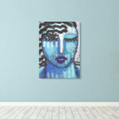 Sie ist so kaltes Abstraktes Acrylportrait auf OSB Leinwanddruck (Insitu (Holzboden))