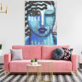 Sie ist so kaltes Abstraktes Acrylportrait auf OSB Leinwanddruck (Insitu (Wohnzimmer))