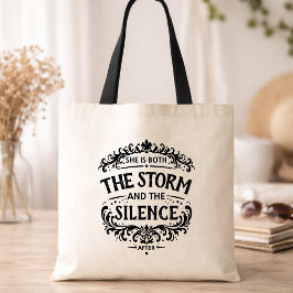 Sie ist sowohl der Sturm als auch die Stille Vinta Tragetasche