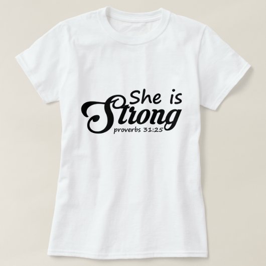 Sie ist stark - Christlich T-Shirt (Design vorne)
