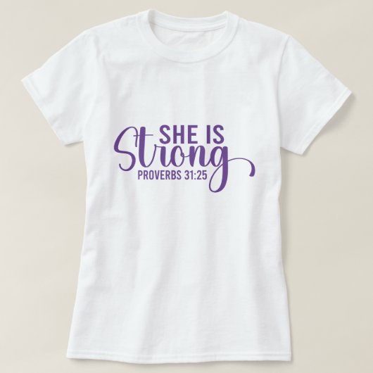 Sie ist stark - Christlich T-Shirt (Design vorne)