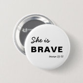 Sie ist stark | Inspirierender christlicher Glaube Button (Vorne & Hinten)