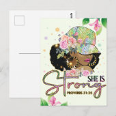 Sie ist stark, melanin, sista, schwarze Mädchen ma Postkarte (Vorne/Hinten)