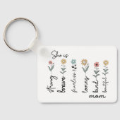 Sie ist stark, mutig, furchtlos, liebend zum Mutte Schlüsselanhänger (Rückseite)