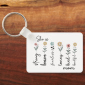 Sie ist stark, mutig, furchtlos, liebend zum Mutte Schlüsselanhänger (Rückseite)