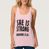 SIE IST STARK, PROVERBS 21 FRAU TANK TOP (Vorderseite)