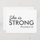 Sie ist stark | Sprichwörter 31:25 Christlicher Gl Postkarte (Vorne/Hinten)