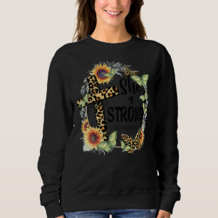 Sie ist stark Sprichwörter 31 25 mit Sonnenblumen  Sweatshirt